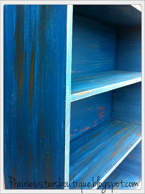 from blah brown to a shipwrecked inspiration, painted furniture, Danish Blue color with Metallic Bronze dry brushed on top