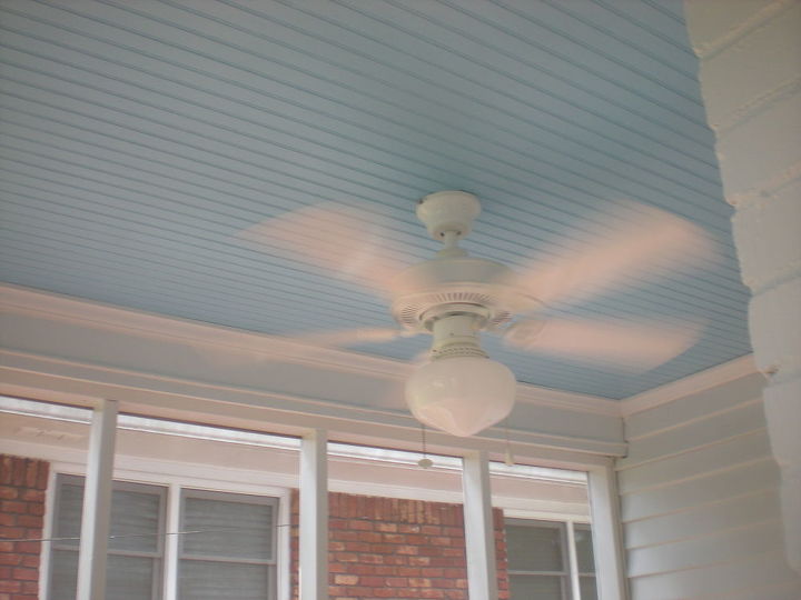 screen porch deck renovation, decks, porches, powder blue beadboard ceiling