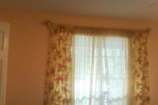 guest bedroom paint and curtains, See from a distance serene