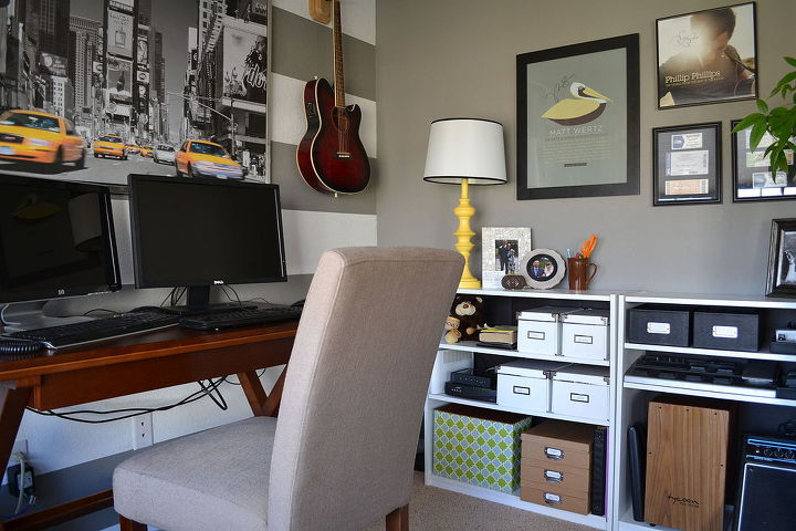 office music room reveal, craft rooms, home decor, home office