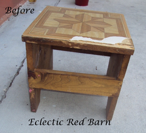a stool makeover, painted furniture, A sad before