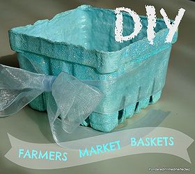 diy farmers market baskets springtime decor, crafts, easter decorations, seasonal holiday decor