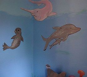 underwater mural, bedroom ideas, painting, Gavin s daddy made the baby seal