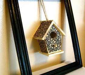 birdhouse frame decor piece, crafts, decoupage