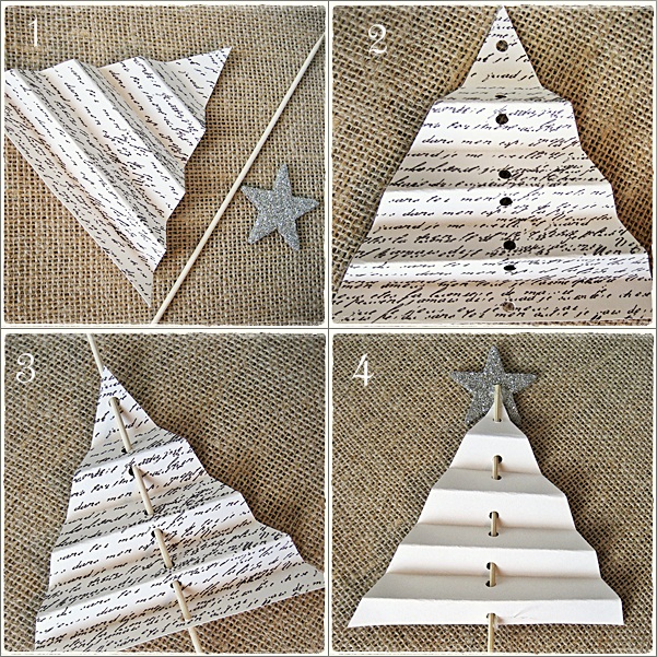 easy shabby christmas centerpiece with folded tree tutorial, crafts, seasonal holiday decor