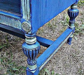 creating unique waxed finish using dark wax directly over chalk paint, chalk paint, painted furniture, One of my favorite all time finishes dark wax directly over CeCe Caldwell s Maine Blue chalk paint and my custom mixed blue green paint