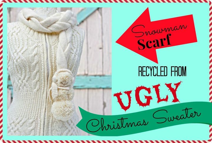 diy braided snowman scarf from a thrift store sweater, christmas decorations, crafts, seasonal holiday decor