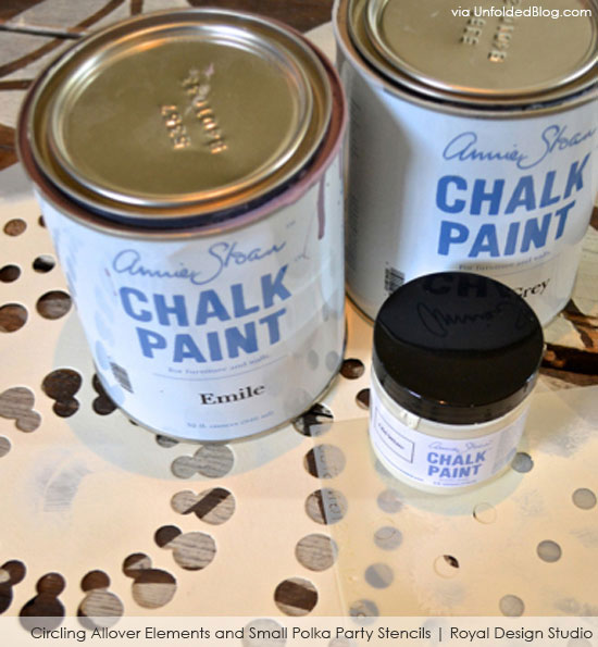 stenciling and chalk paint ideas for furniture transformations, chalk paint, painted furniture, Chalk Paint was the key element in this furniture transformation using our Circling Allover Elements Stencil