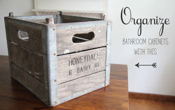 Organize Your Bathroom Cabinets With an Old Milk Crate