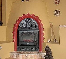 addition of a fireplace and entertainment center in our home in arizona, concrete masonry, doors, fireplaces mantels, living room ideas, woodworking projects
