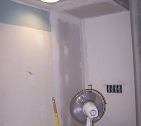 bathroom remodel, bathroom ideas, diy, home decor, closet removed Dry wall up drying