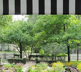 diy striped awning, curb appeal, diy, how to, View from inside looking out