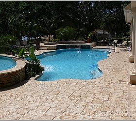 pavers easy installation and beautiful pool decks, decks, outdoor living, pool designs, Paver Old World Shellock