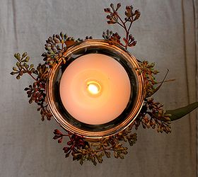 easy seeded eucalyptus votive, crafts, home decor, Add a candle for a warm glow
