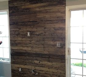 from our boring wall to our wood planked wow wall, diy, how to, living room ideas, painting, wall decor, woodworking projects