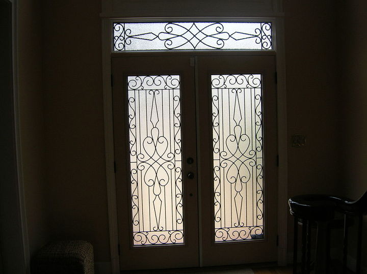 transformed single door twin sidelights and transom to matching double doors and, doors, home decor, After Inside