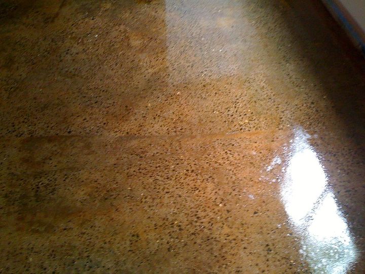 a stained concrete flooring project for a get away home in bent tree jasper ga we, concrete masonry, flooring, home decor