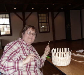 basket weaving class i took and basket i made 11 3 12, crafts, Getting ready to wrap the top