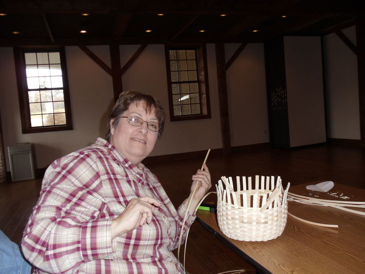 basket weaving class i took and basket i made 11 3 12, crafts, Getting ready to wrap the top