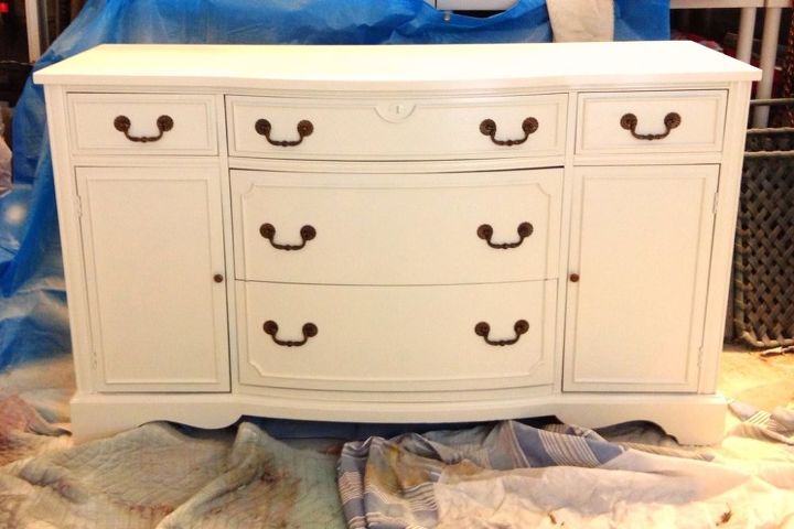 sideboard buffet before after, painted furniture, Finished product