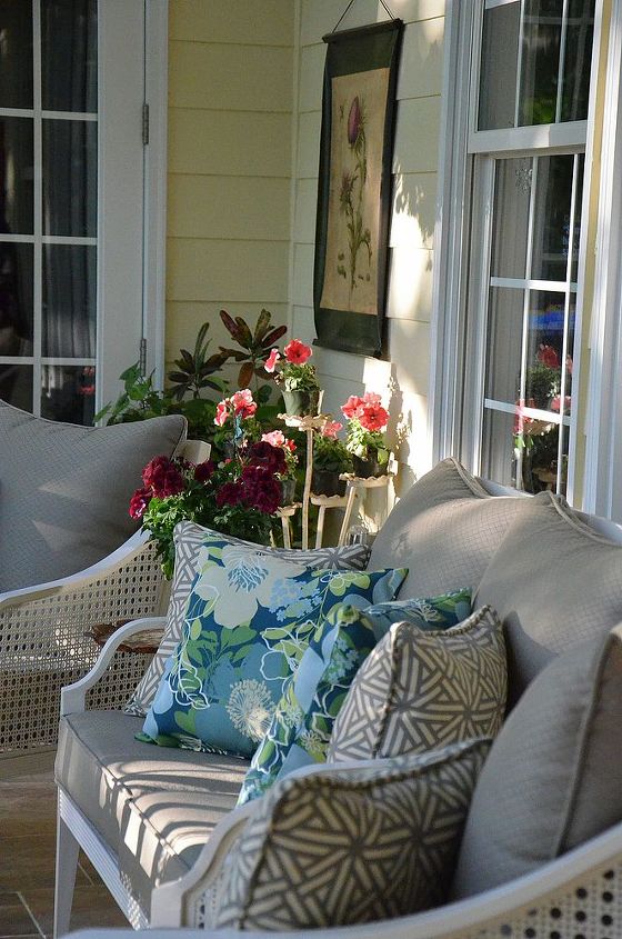 spring porch makeover, outdoor furniture, outdoor living, porches, Pillows from Lowe s Home Improvement