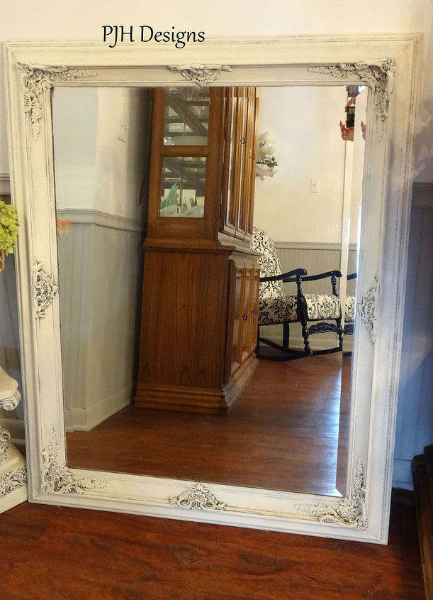 an antique mirror redo, chalk paint, painted furniture, repurposing upcycling