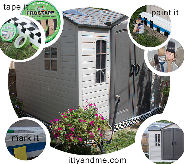plain to creative checkerboard garden shed, outdoor living, painting