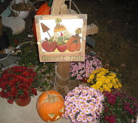 my halloween decorating so far, curb appeal, flowers, halloween decorations, seasonal holiday decor, On porch at entry