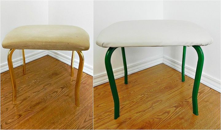quickly redo a goodwill bench, painted furniture, Before and after
