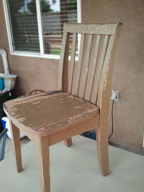 another little chair, painted furniture, Another view before