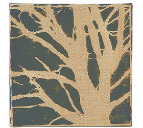 Stretched Burlap Stenciled Tree