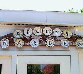 becky s gorgeous garden shed sign, crafts, curb appeal, repurposing upcycling