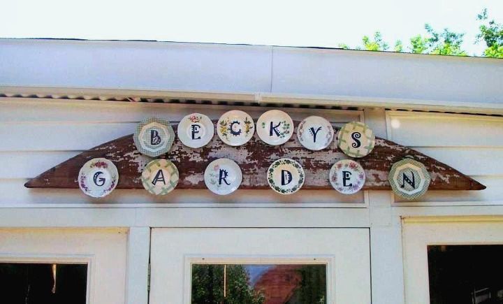 becky s gorgeous garden shed sign, crafts, curb appeal, repurposing upcycling