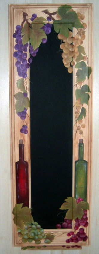 chalk boards by granart, chalkboard paint, crafts, kitchen cabinets, painting, repurposing upcycling, Wine Grape Chalk Board by GranArt
