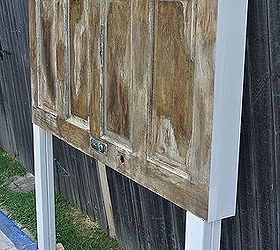 4 panel old door headboard dark faux finish, painted furniture, repurposing upcycling