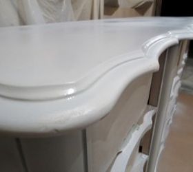 refinished french provincial high gloss furniture automotive paint, chalk paint, painted furniture, Prime