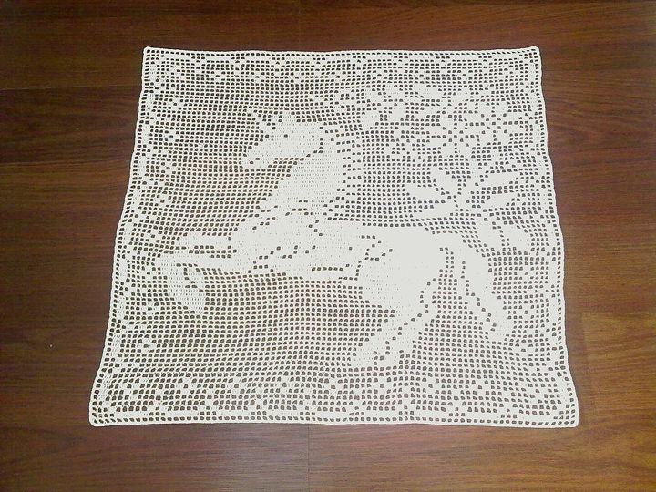 filet crochet doily unicorn, crafts, home decor