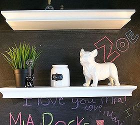 simple storage and lighting ideas for a pre teen cloffice, chalk paint, chalkboard paint, home decor, painting, shelving ideas, storage ideas, Shelves for all the accessories