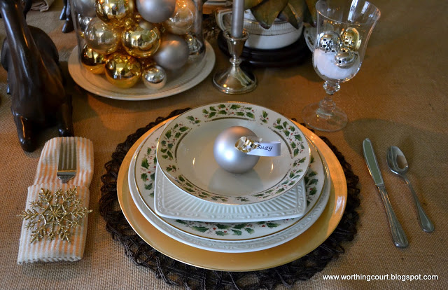 my rustic and refined christmas dining room, dining room ideas, seasonal holiday decor, Rustic and refined Christmas tablescape