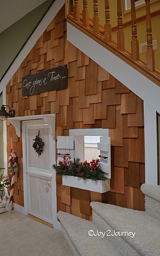 under the stairs playhouse inside and out who says girls can t build, home decor, woodworking projects, Another view from the outside
