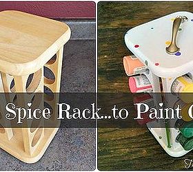 a brilliant storage idea for an old spice rack, organizing, painting, repurposing upcycling