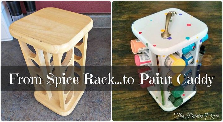 a brilliant storage idea for an old spice rack, organizing, painting, repurposing upcycling
