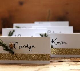 quick easy glitter tape place cards, crafts, seasonal holiday decor, Your guest will feel special with their elegant place card at the table