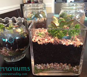 terrarium s, flowers, gardening, succulents, terrarium, After you re done you can add accessories I ended up adding another blanket of moss and some colored glass rocks