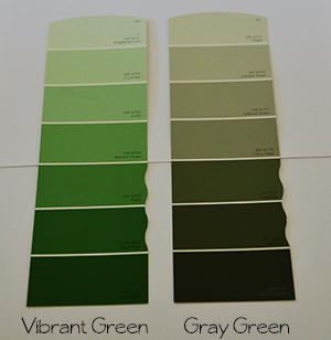 how to choose the perfect paint color 7 tips to make you an expert, painting, Tip 1 An example of Simultaneous Contrast Next to a vibrant green a gray green looks gray