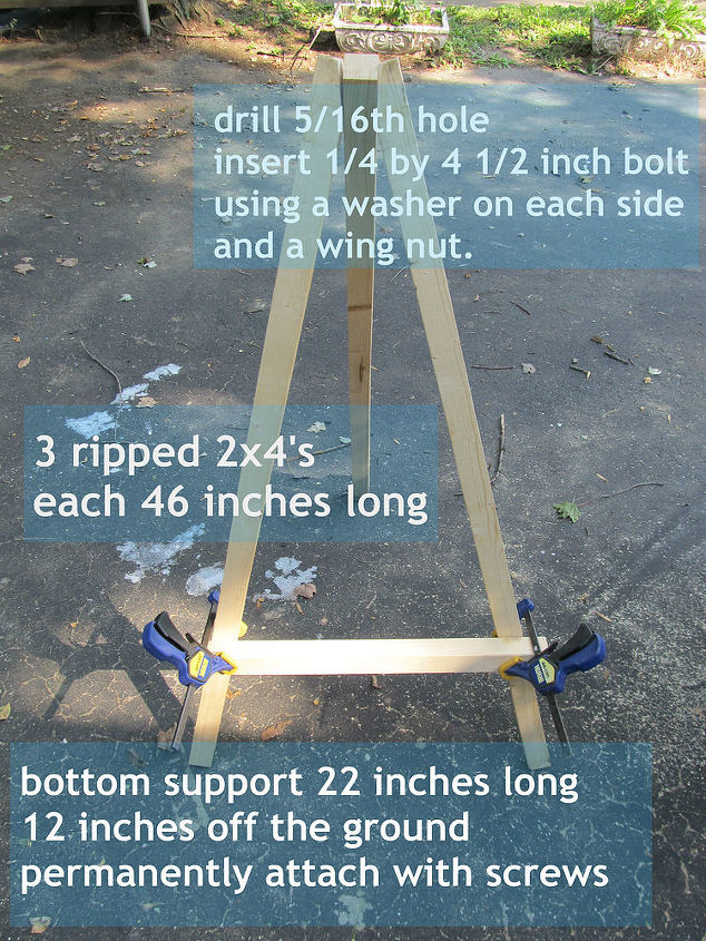 how to make a diy display easel for a chalkboard or special artwork, chalkboard paint, crafts, All you need is a 2x4 a few screws a bolt washers and a wing nut easy peasy