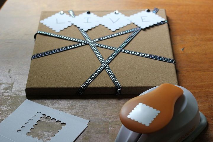 how to create a vision board, crafts, Using a Fiskars XXXL lever punch punch out squares