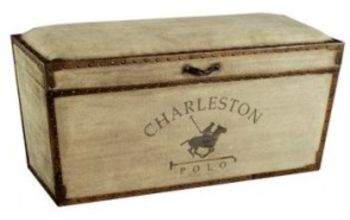 Charleston Canvas and Leather Bench