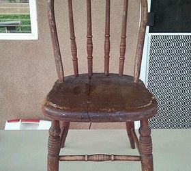 cute little chairs, painted furniture, This lil guy had been painted brown and was a little beat up