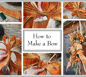 easy diy fall wreath, crafts, seasonal holiday decor, wreaths, Finish with a pretty bow